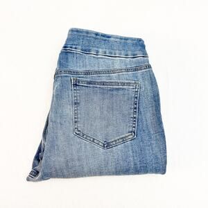 Chico's Pull On High Detail Jegging Ankle Coral Reef Indigo Size 2 NWT